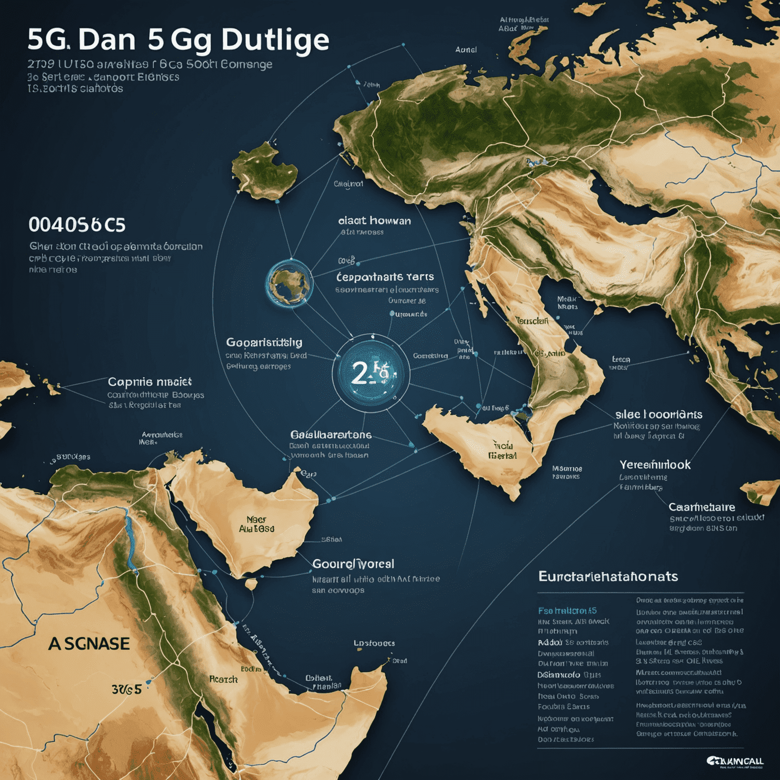 رسم بياني يوضح خطة توسيع تغطية شبكة الجيل الخامس 5G في الإمارات العربية المتحدة على مدار السنوات القادمة